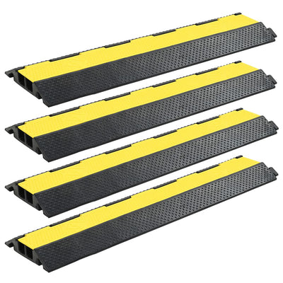 Soglie di protezione del cavo Vidaxl 2 tunnel 101,5 cm in gomma 4 pezzi