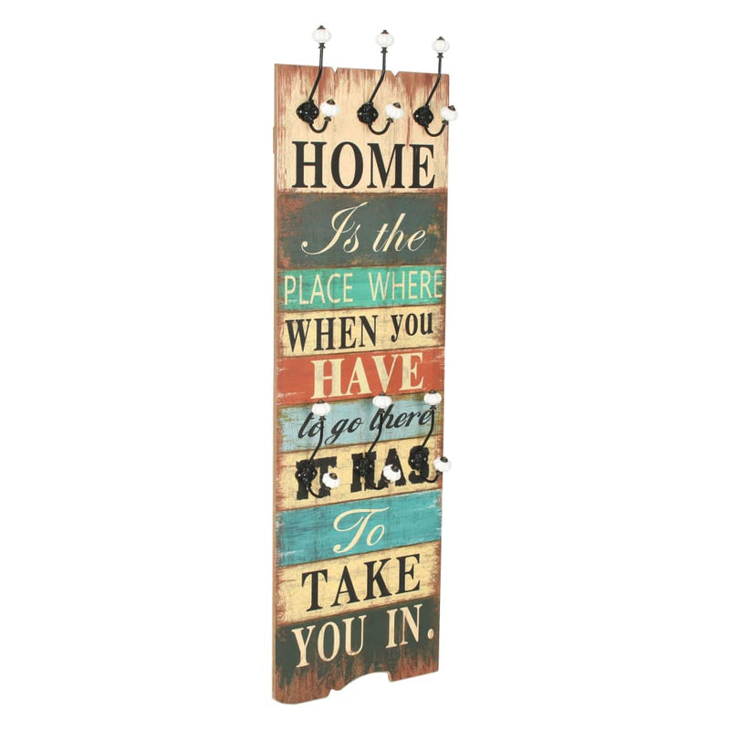 Vidaxl Wall Coat Rack con 6 ganci a casa è 120x40 cm