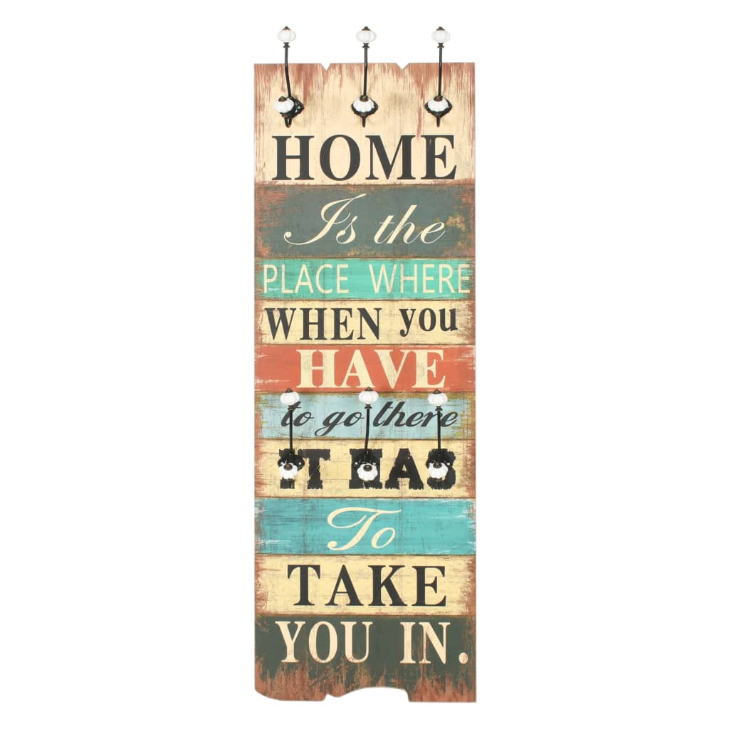 Vidaxl Wall Coat Rack con 6 ganci a casa è 120x40 cm