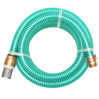Tambuco di aspirazione Vidaxl con giunti in ottone 7 m 25 mm verde