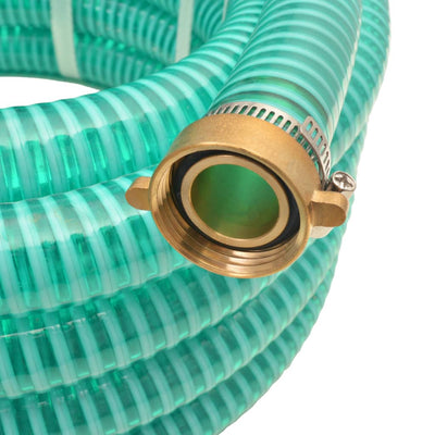 Tambuco di aspirazione Vidaxl con giunti in ottone 15 m 25 mm verde