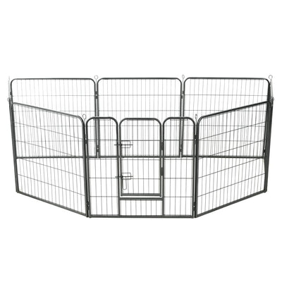 Vidaxl Dog Run con 8 pannelli 80x80 cm in acciaio nero
