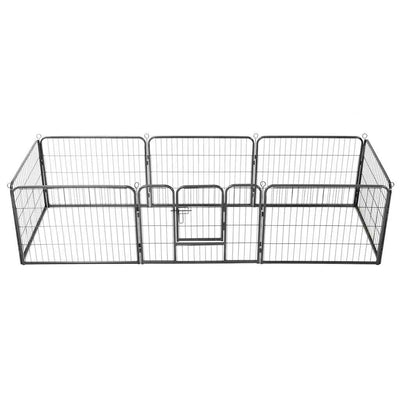 Vidaxl Dog Run con 8 pannelli 80x60 cm in acciaio nero