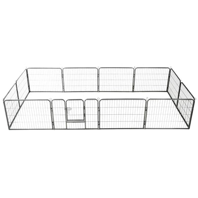 Vidaxl Dog Run con 12 pannelli 80x60 cm in acciaio nero