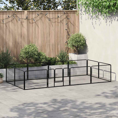 Vidaxl Dog Run con 12 pannelli 80x60 cm in acciaio nero