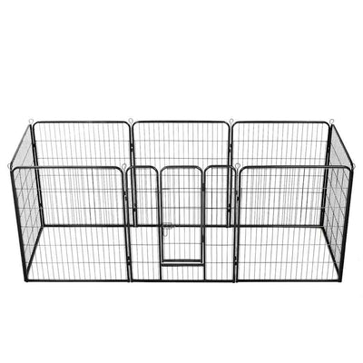 Vidaxl Dog Run con 8 pannelli 80x100 cm in acciaio nero