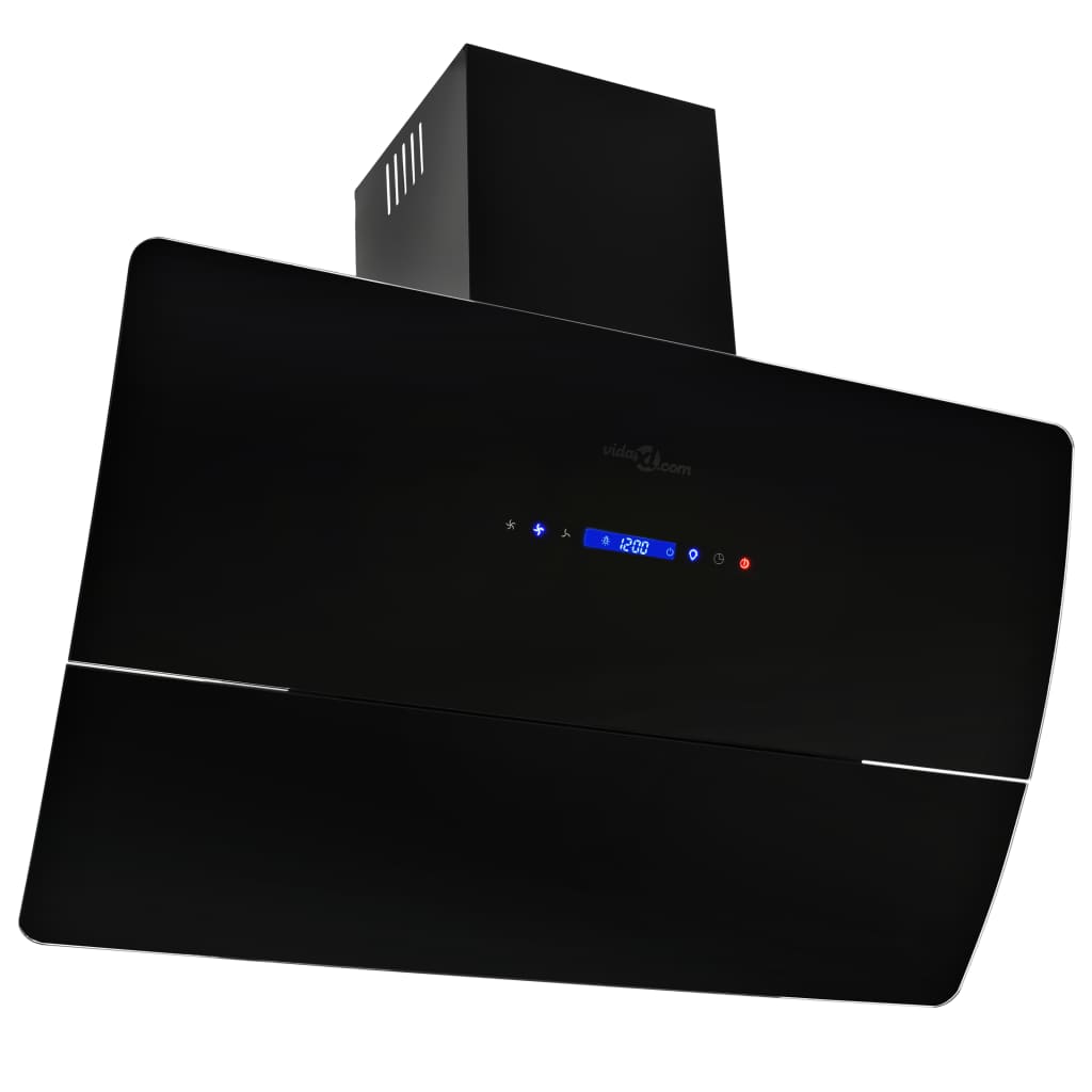 Cappuccio di estrattore per pareti Vidaxl 756 m³ U 90 cm in acciaio inossidabile nero