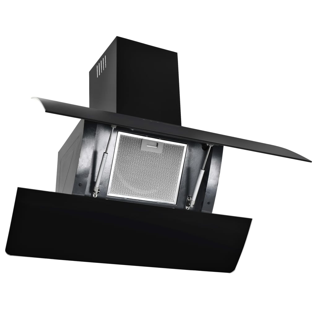 Cappuccio di estrattore per pareti Vidaxl 756 m³ U 90 cm in acciaio inossidabile nero