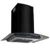 Vidaxl Wall Extractor Hood 756 m³ u 60 cm de acero inoxidable negro
