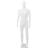 Vidaxl Estalage muñeca macho con pie de vidrio 175 cm blanco brillante