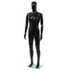Vidaxl Estalage muñeca macho con pie de vidrio 185 cm de negro brillante
