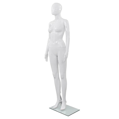 Vidaxl Estalage Doll Femenina con pie de vidrio 175 cm White brillante