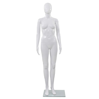 Vidaxl Estalage Doll Femenina con pie de vidrio 175 cm White brillante