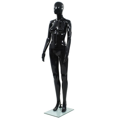 Bambola estalage vidaxl femmina con piede di vetro 175 cm nero lucido