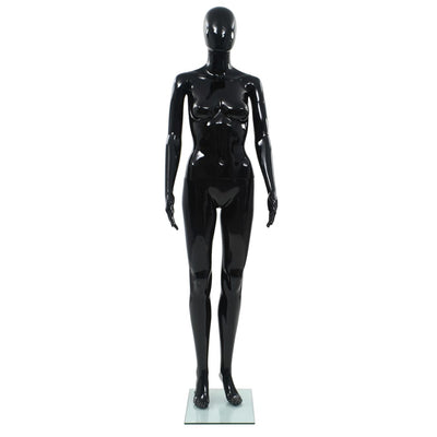 Bambola estalage vidaxl femmina con piede di vetro 175 cm nero lucido