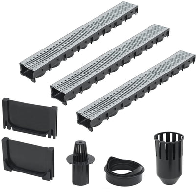 Canaletas de drenaje de Vidaxl 3 M M M de acero galvanizado 3 STS