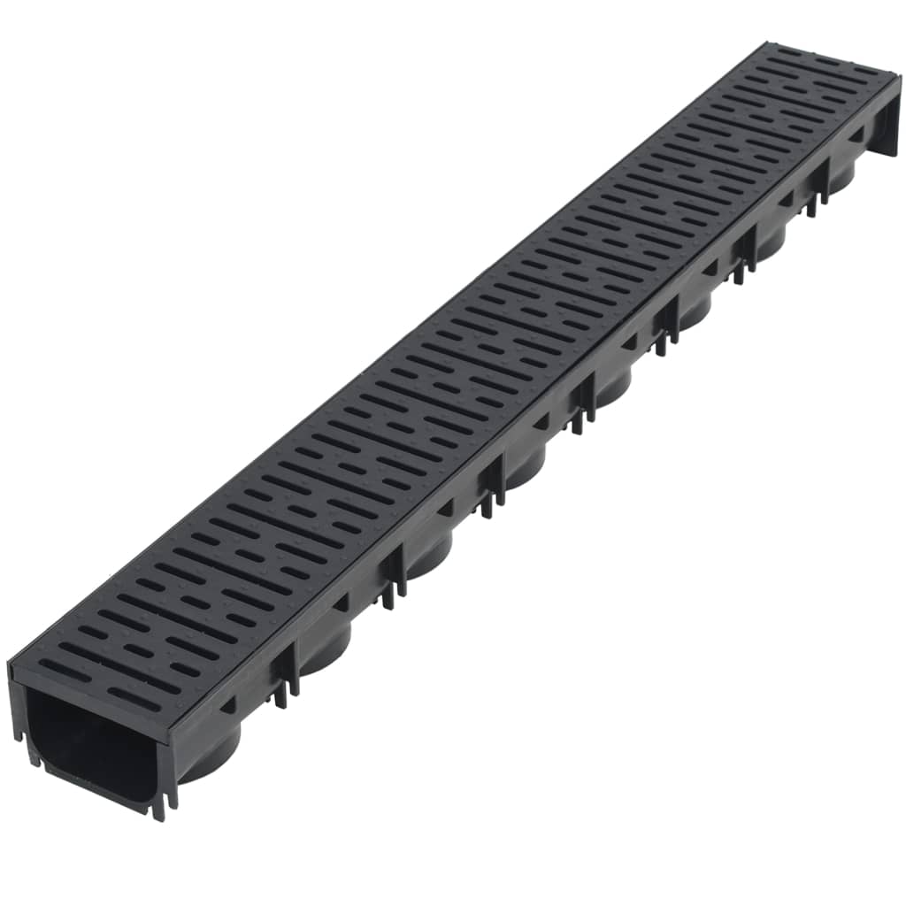 Grondaie di drenaggio vidaxl 6 m di plastica 6 pezzi