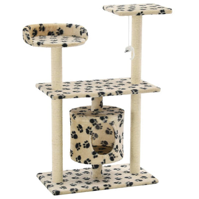 Vidaxl kattenkrabpaal met sisal krabpalen 95 cm pootafdrukken beige