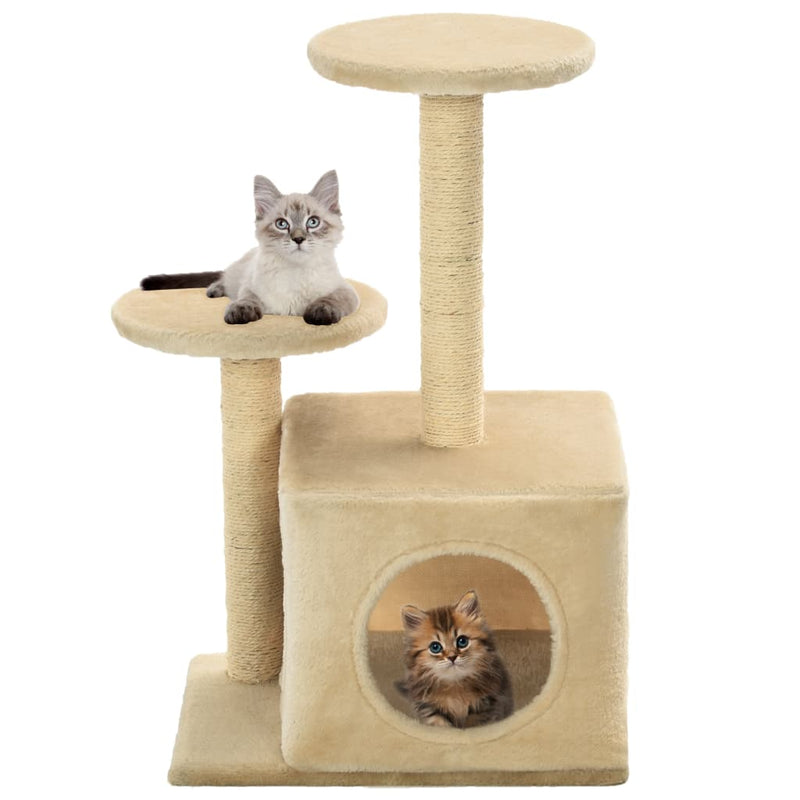 Vidaxl Cat Ranging Post con postes de rascado de sisal 60 cm beige