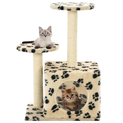 Vidaxl Cat Ranging Post con postes de rascado de sisal de 60 cm Pootprints beige