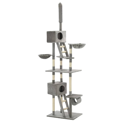 Vidaxl Cat Rastreing Post con postes de rascado de sisal 230-260 cm de gris