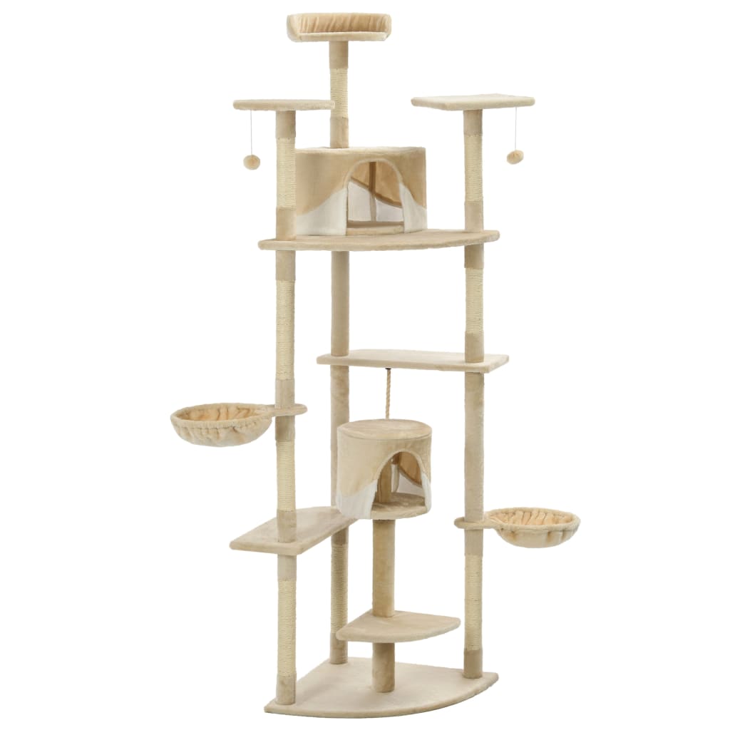 Vidaxl Cat rasking Post con graffi di sisal 203 cm beige e bianco