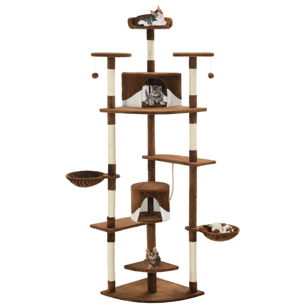 Vidaxl Cat Grakeding Post con graffi sisal 203 cm marrone e bianco