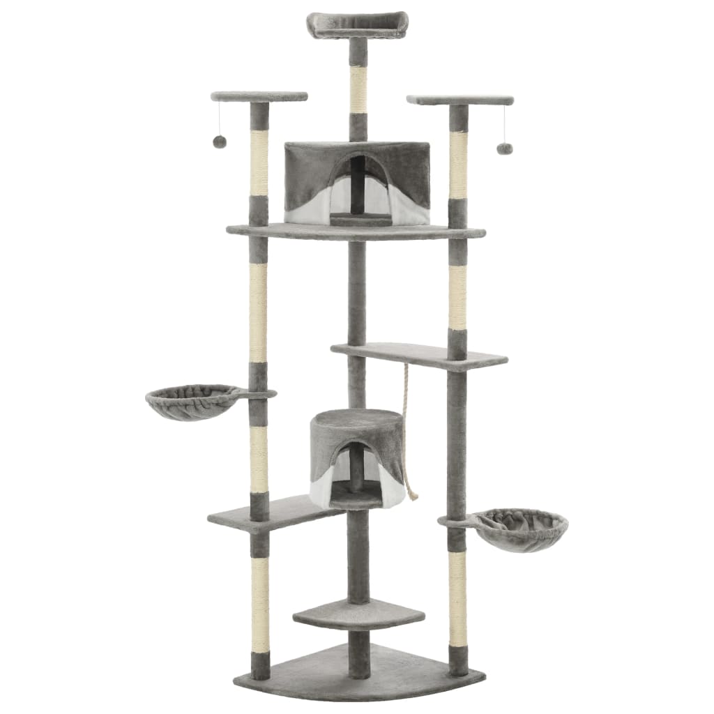Vidaxl Cat rasking Post con graffi di sisal 203 cm grigio e bianco
