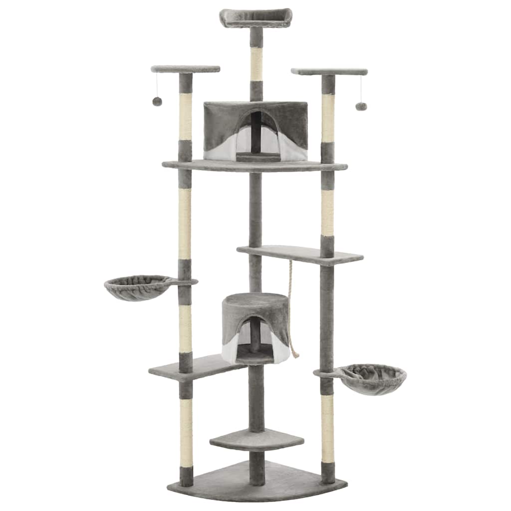 Vidaxl Cat rasking Post con graffi di sisal 203 cm grigio e bianco