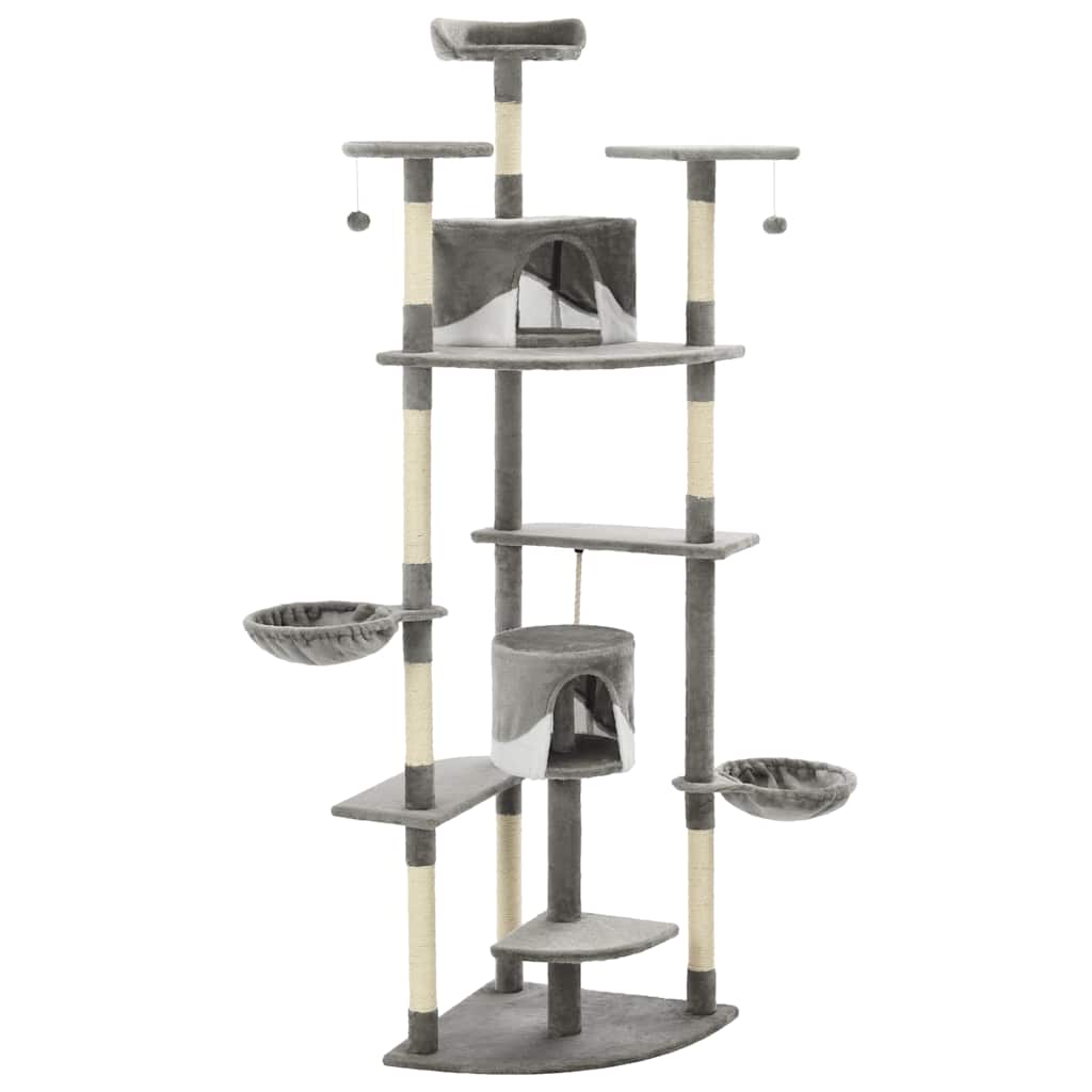 Vidaxl Cat rasking Post con graffi di sisal 203 cm grigio e bianco