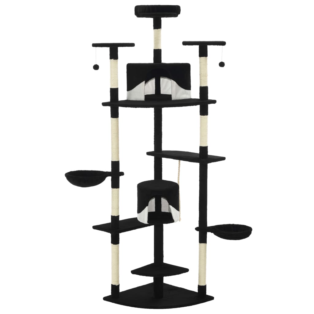 Vidaxl Cat Grakeding Post con graffi di sisal 203 cm in bianco e nero