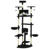 Vidaxl Cat Ranging Post con postes de rascado de sisal 203 cm en blanco y negro