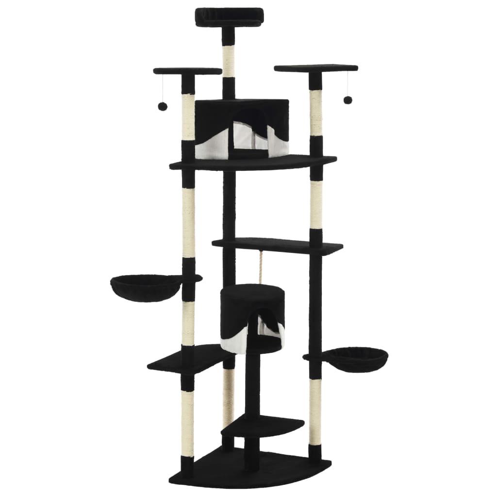 Vidaxl Cat Grakeding Post con graffi di sisal 203 cm in bianco e nero