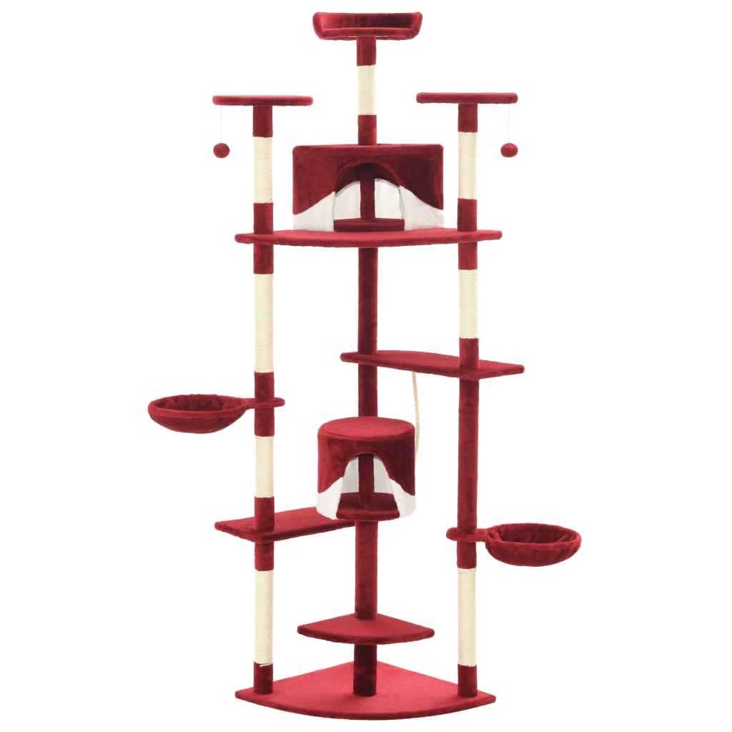 Vidaxl Cat Grakeding Post con graffi sisal 203 cm rosso e bianco