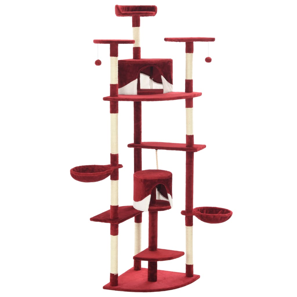 Vidaxl Cat Grakeding Post con graffi sisal 203 cm rosso e bianco
