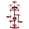Vidaxl Cat Ranging Post con postes de rascado de sisal 203 cm rojo y blanco