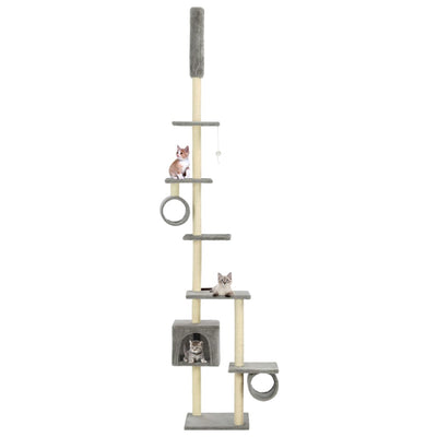 Vidaxl Cat Ranging Post con postes de rascado de sisal 260 cm de gris