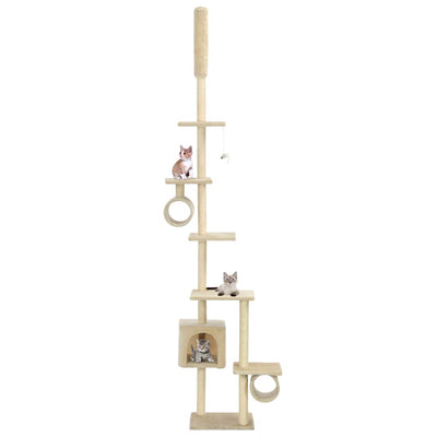 Vidaxl kattenkrabpaal met sisal krabpalen 260 cm beige