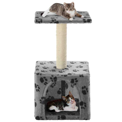 Vidaxl Cat Grakeding Post con sisal graffiaggio post 55 cm pootprints grigio