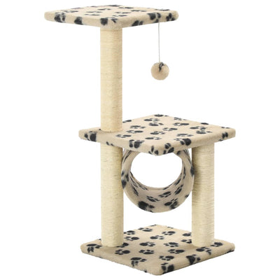 Tiragraffi per gatti Vidaxl con tiragraffi in sisal 65 cm impronte di zampe beige