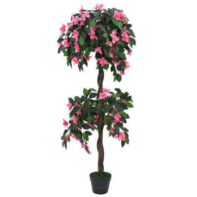 Vidaxl Plant artificiale con vaso rododendron 155 cm verde e rosa