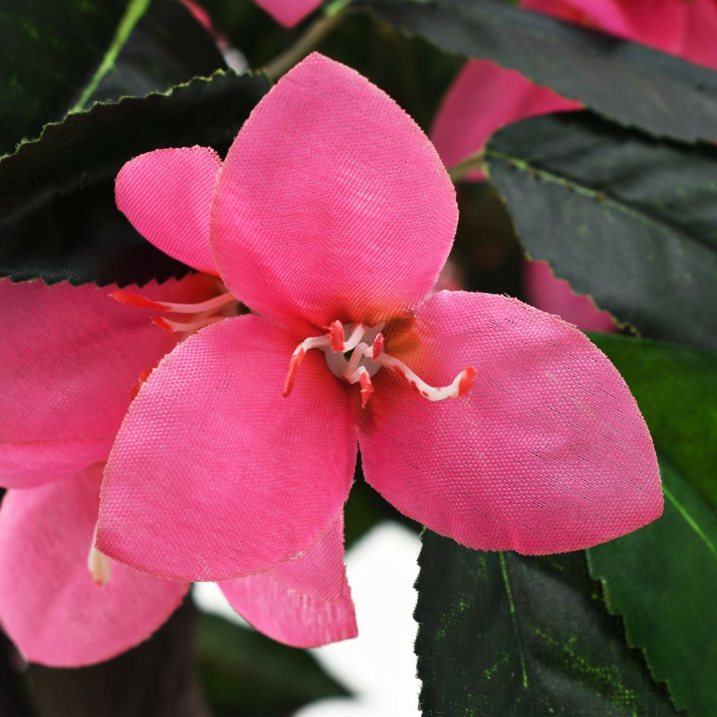 Vidaxl Plant artificiale con vaso rododendron 155 cm verde e rosa