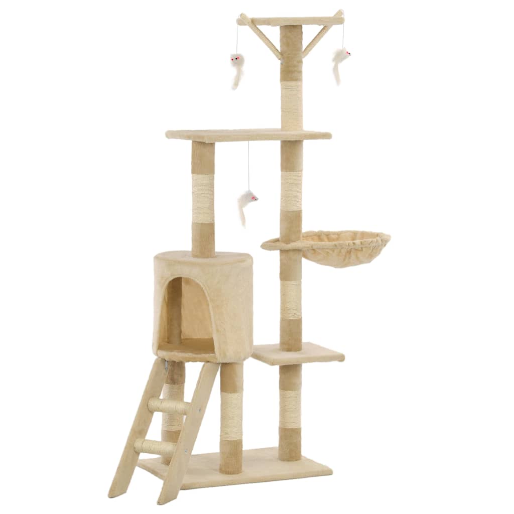 Vidaxl Cat Grakeding Post con graffi di sisal 138 cm beige