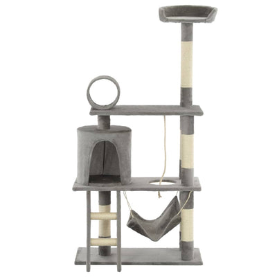 Post de raspado de gatos Vidaxl con postes de rascado de sisal de 140 cm de gris
