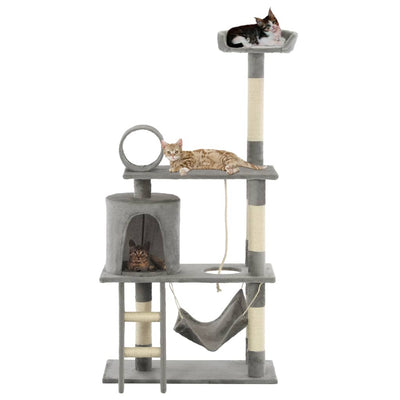 Post de raspado de gatos Vidaxl con postes de rascado de sisal de 140 cm de gris