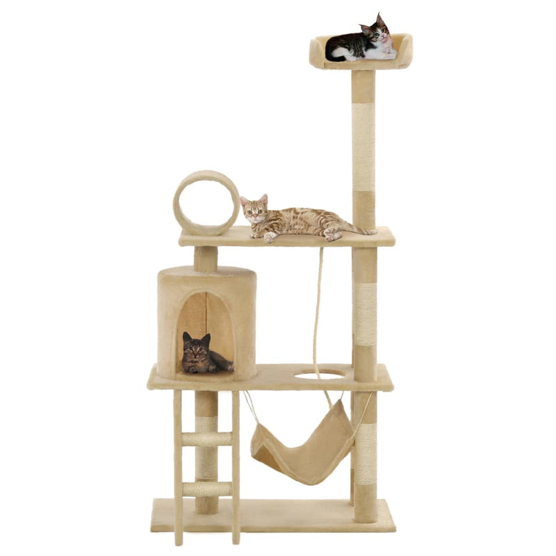 Vidaxl Cat Grakeding Post con graffi di sisal 140 cm beige
