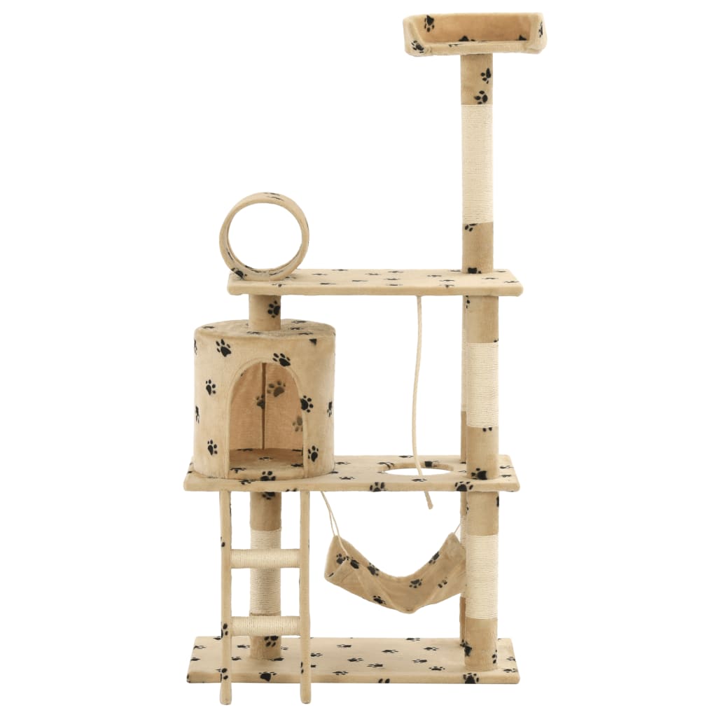 Vidaxl Cat Scratching Post con graffi sisal 140 cm Pootprints beige