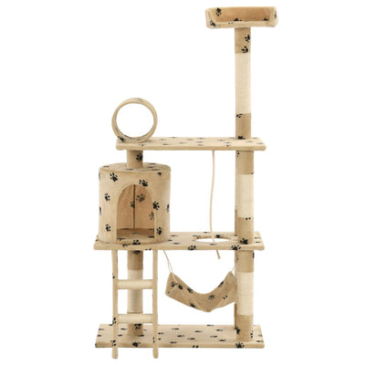 Vidaxl Cat Scratching Post con graffi sisal 140 cm Pootprints beige
