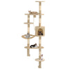 Vidaxl Cat Grakeding Post con pali graffiati sisal Montaggio a parete 194 cm beige