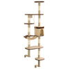 Vidaxl Cat Post con postes de rascado montaje en la pared 194 cm beige marrón